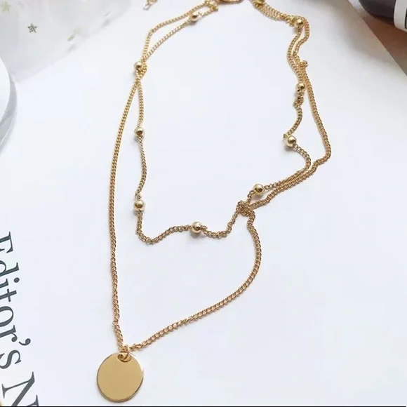 New 18K Gold Vermeil Sterling Silver 925 Layered Necklace - Picture 5 of 5